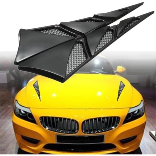 2PCS Car Hood Side False Air Outlet Stickers Simulation Vent Ation Side Wind Mouth Shark Decorative Stickers