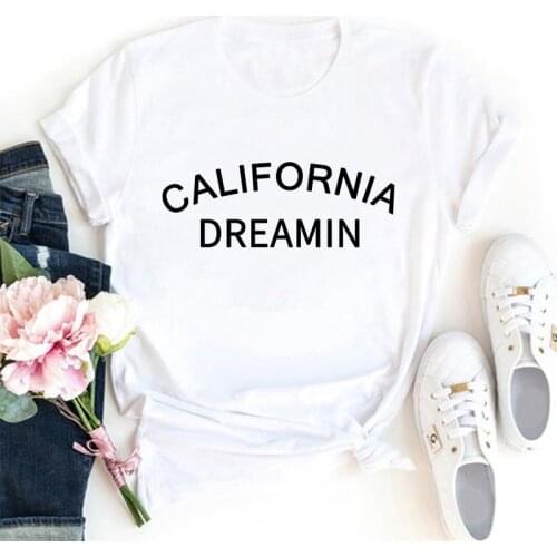 2021 Women Tshirt harajuku Summer California West Coast ladies Tee Tops Short Sleeve White Funny Fashion tshirt femme Plus Size