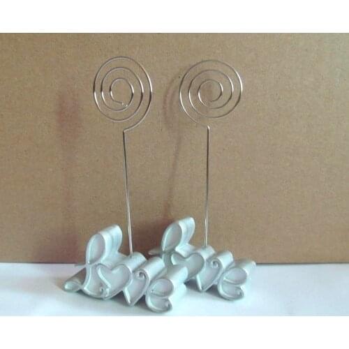 30Pcs/Lot) love-inspired table decoration favor of Pearl White Love Place Card Holders For Love name photo wedding souvenirs