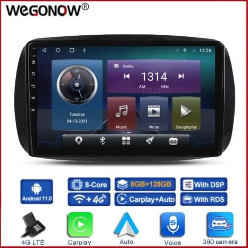 360 Camera 6G+128G Carplay DSP Android 10.0 Car DVD Player GPS map WIFI Bluetooth RDS Radio For Benz Smart Fortwo 2015 2016 2017