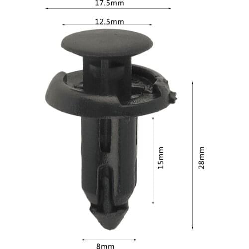 50Pcs 11816 8MM Black Plastic Vehicle Car Bumper Clips Fastener Buckle Interior Trim Card Door Liner Fixed Clamp For Toyota Hot