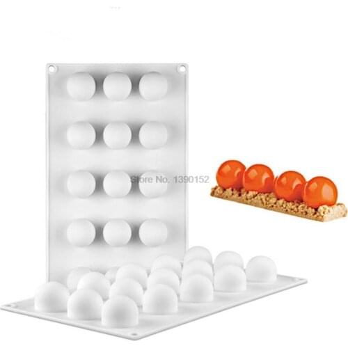 50pcs 3D Silicone Molds Mini Truffle 15 Hole Round Ball Shaped Baking Moulds Cake Mold for Dessert Muffin Brownie Pudding Jello
