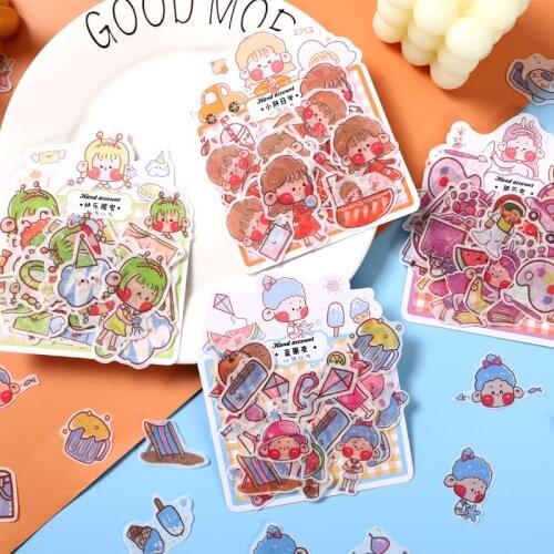8packs/LOT happy fat house series photo album decoration seal DIY paper masking washi Sticker