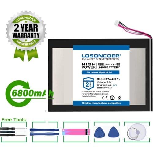 LOSONCOER Battery 6800mAh Battery For Jumper EZPad 6 / EZPad 6s Pro / EZPad 6 plus / EZPad 6 Pro Tablet PC