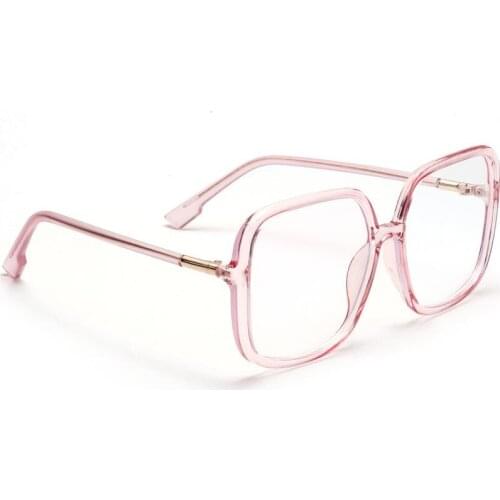 Anti Blue Light Glasses Women Blocking Filter Square Computer Glasses Men Big Frame Eyeglasses Pink Clear Spectacles