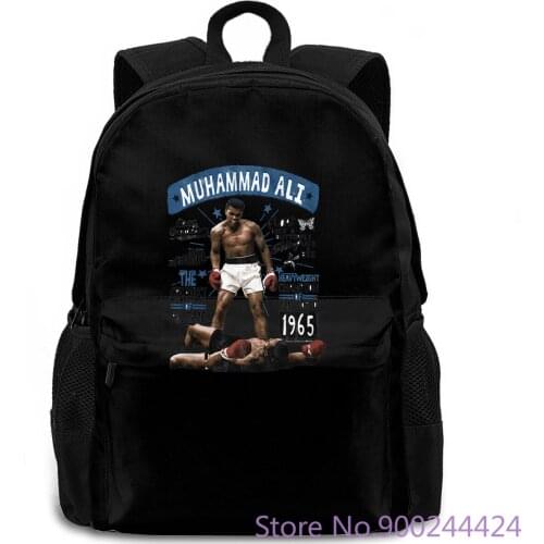 Muhammad Ali Over Liston Sayings White Hipster women men backpack laptop travel school adult student