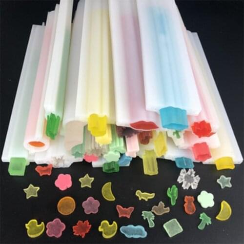 Free Shipping long silicon soap mold round moon square flower dolphin star heart shape tube column DIY mold