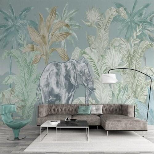 Milofi custom large 3D printing wallpaper mural hand-painted small fresh forest tropical plants home background wall