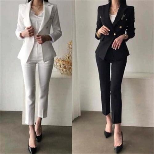 Fashion Pant Suits Female fall spring New British style Female professional tooling suit jacket female casual small suit women