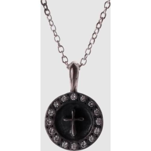 Amorita boutique 925silver small cross with cz pendant necklace