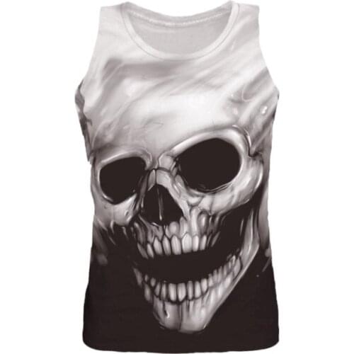 Skull Tank Top Men 3d Singlet Rock Ftness Clothing Punk Tanktop Gothic Vest Stringer Sleeveless Shirt Streetwear Sportwear Vests
