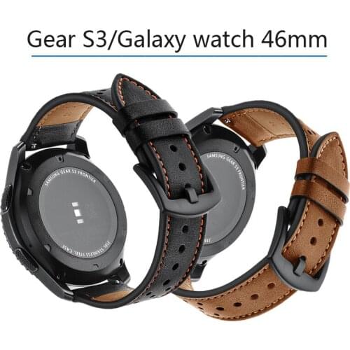 For samsung gear s3 Frontier Classic strap/Ticwatch/moto 360 /galaxy watch 46mm Strap Genuine leather band smart watch wristband