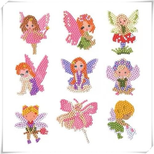 Dropshipping No.24 5D DIY Diamond Painting Stickers Kit for Kids, Embroidery Diamond Art Mosaic Stickers Sets By Numbers Kid Kit