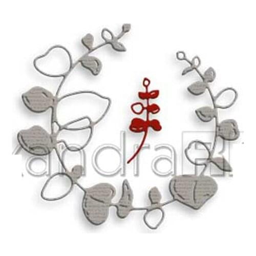 Eucalyptus Wreath With Branch Metal Cutting Die Scrapbook Embossed Paper Card Album Craft Template Cut Die Stencils New for 2021