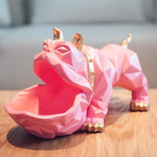 Art Sculpture Figurines Home Decor Gifts Decorative Cool Dog Figurine Big Mouth Dog Storage Box Home Decoration Ornamental Resin