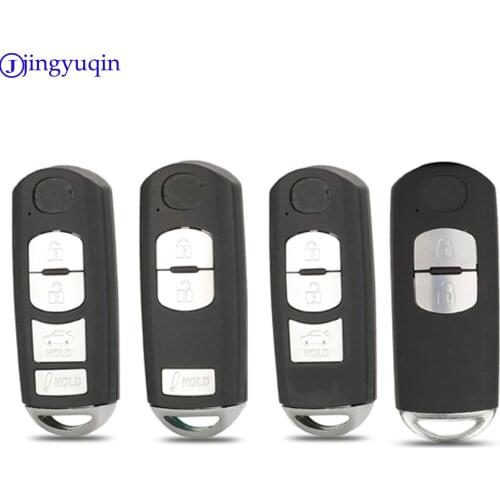 Jingyuqin 2/3/4 Buttons Remote Car Key Cover Shell Case For MAZDA CX-3 CX-5 Axela Atenza Smart Car Key With Logo