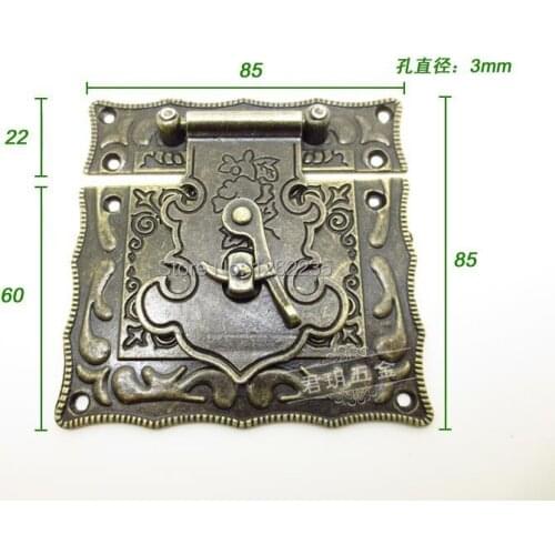 85 * 85mm Jewelry box accessories lock Alloy buckle classical box Retro gift box hasp Wine buckle Wholesale
