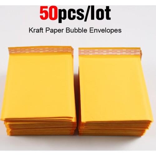 50pcs/lot Kraft Bubble Mailer Poly Mailer Mailing Bags Shipping Envelopes with Bubble Shipping Packaging Bubble Mailers Padded