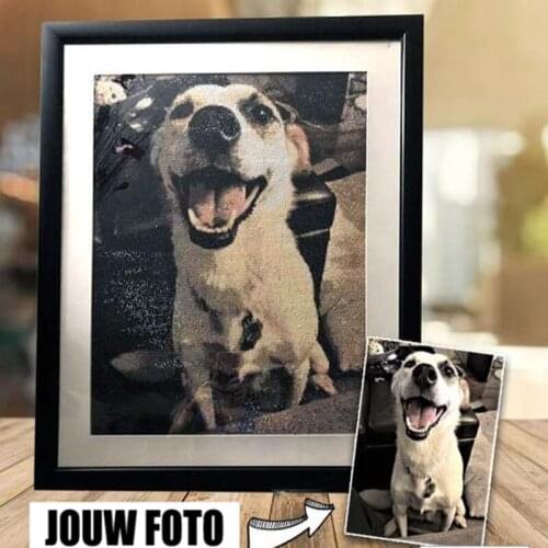 Hot Photo Custom Full Square/Round Diamond Embroidery Cute Pet Photo DIY For Your Lovely Little Animals Cross Stitch Home Decor