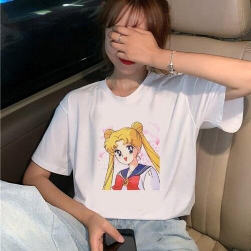 Kawaii T Shirt Women Harajuku Ullzang Cute T-shirt 90s Graphic Aesthetic Female Tshirt Korean Style Cute Top Tees