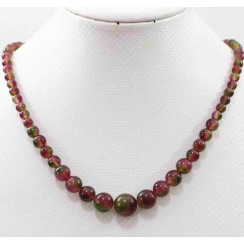 Fashion simulated tourmaline jades stone 6-14mm round beads tower chain choker necklace high grade women jewelry 18inch B1026