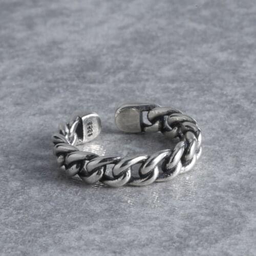 Fashion Jewelry Vintage 925 Sterling Silver Rings For Women Adjustable Thai Silver Rings JZ395