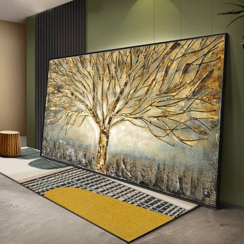 AAHH Wall Art Gold Tree Poster Canvas Painting Abstract Pictures For Living Room Home Decoration Posters And Prints No Frame