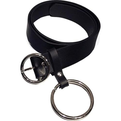 Belts Fashion Women Faux Leather Circle Decor Pin Buckle Pants Waist Belt Waistband