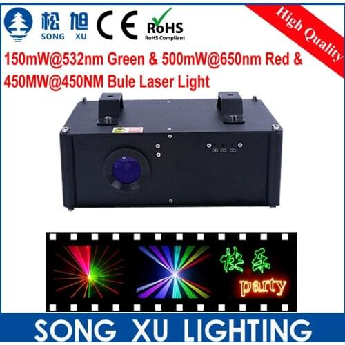 RGB Laser Light 150mW@532nm Green & 500mW@650nm Red & 450MW@450NM Bule/SX-800RGB