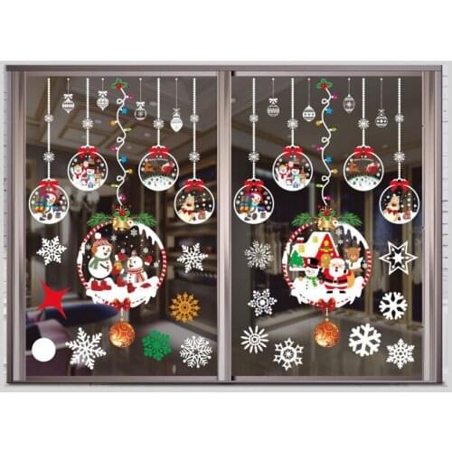 Christmas Elements Christmas Decorations Christmas Window Stickers Window Dressing Seamless Window Stickers-Color
