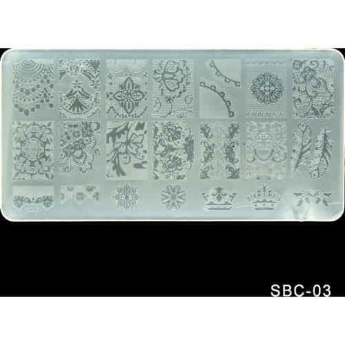 SBC Flowers & Lace Design Nail Print Stamp Plates Nail Art Template Nail Latest Art Stamp Template Image Plates Polish Stamping