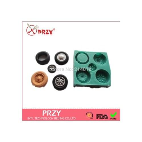 Silicone Molds Soap Mold for Fondant Cake Decoration Mold Resin Clay Moulds Fondant Round Tire Silicone Silicone Rubber PRZY