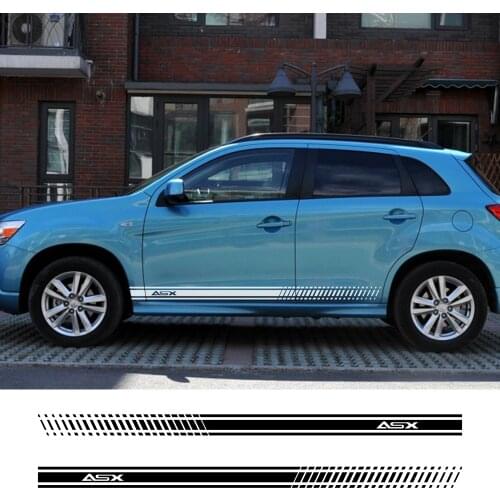 2PCS Racing Sport Decals Automobile Car Side Body Stickers For Mitsubishi ASX DIY Vinyl Film Auto Styling Car Tuning Accessories