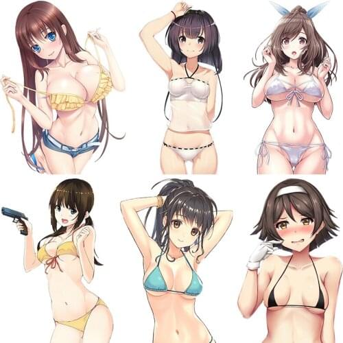 Three Ratels CDM365 sexy Bikini Girl Anime Car Sticker For Motorcycle Luggage Laptop Refrigerator Skateboard Bike wall sticker