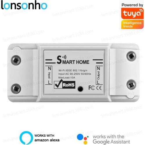 Lonsonho WiFi Smart Switch Relay Tuya Smart Life App Wireless Remote Control Light Switch Module Alexa Google Home Compatible