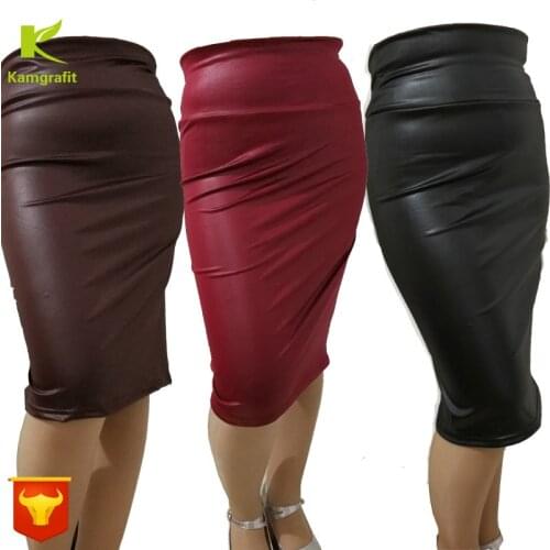 Half-length skirt spring 2020 exploded OL imitation leather high waist hip knee mid-skirt open package hip PU sexy skirt QP041