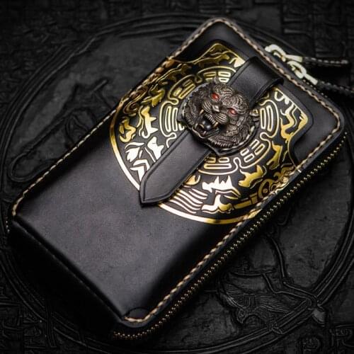 Handmade Women Handbags Messenger Shoulder Mobile Phone Bag Tiger Head Waist Bag Fanny Pack Bolso Hombre