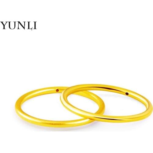 YUNLI Real 18K Gold Ring Pure AU750 Simple Circle Design for Women Fine Jewelry Gift