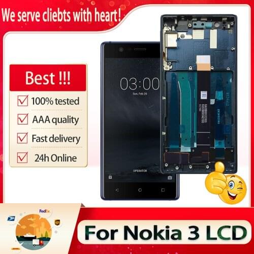 5.0" For Nokia 3 2017 LCD Display Touch Screen For Nokia 3 N3 TA-1020 TA-1028 TA-1032 TA-1038 LCD Display With Frame Replacement