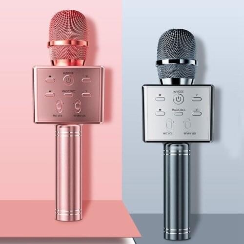 1pc Wireless Bluetooth Karaoke Microphone Handheld Speakers Changeable Voice Condenser Microphone Professional