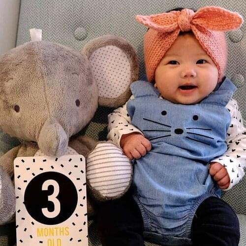 1pcs New Baby Cute Rabbit Ear Wool Headband Kids Girls Cartoon Knitted Hairbands Children Autumn Winter Warm Hair Accessories