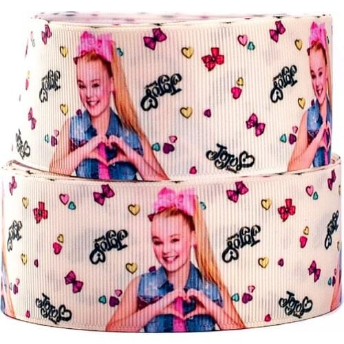 10yards different sizes JoJo girl cartoon pattern printed grosgrain ribbon