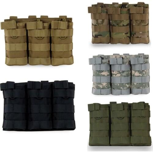 11 Tactical MOLLE Triple Open-Top Magazine Pouch FAST AK AR M4 FAMAS Mag Pouch Military Paintball Equipment