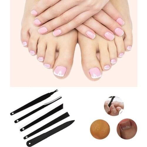 5Pcs Dead Skin Scraper Kit Nail Files Stainless Steel Cuticle Pusher Manicure Fingernail Files Exfoliating Cuticle Files