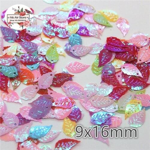 500pcs/lot PVC mix color leaf lovely laser paillette hollow out decoration multicolor DIY accessories