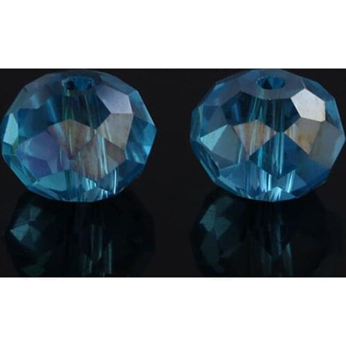 100PCS 8MM Austria Crystal Bead Rondelle Loose Faceted Glass Beads Spacers Beads for Bracelet Jewelry Making