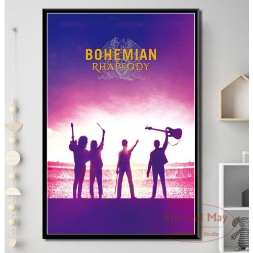 Bohemian Rhapsody Musical Movie Freddie Mercury Queen Art Vintage Canvas Poster Wall Home Decor Artwork
