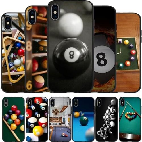 Billiards Balls Pool black Phone Case For iPhone 11 XR XS Max 7 8 6 6S Plus 5 5S SE 2020 Back Cover For iPhone 11 Pro Shell