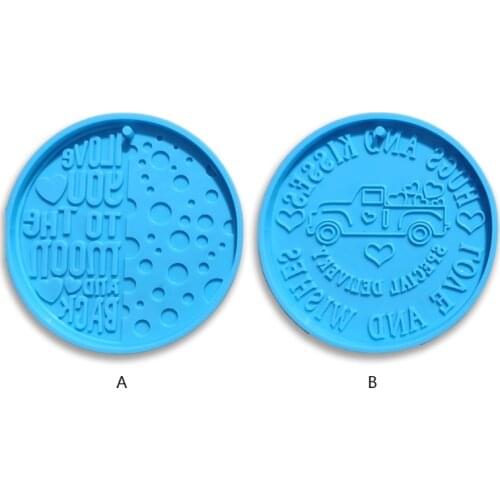 DIY Crafts Casting Handcraft Epoxy Resin Mold Valentines Day Love Truck Love Heart Circle Decoration Silicone Mould