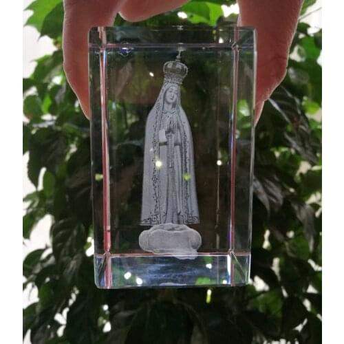 HOME Talisman Roman Catholicism Catholic Church Madonna Home Decoration Blessed Virgin Mary our lady of Fatima 3D Crystal statue
